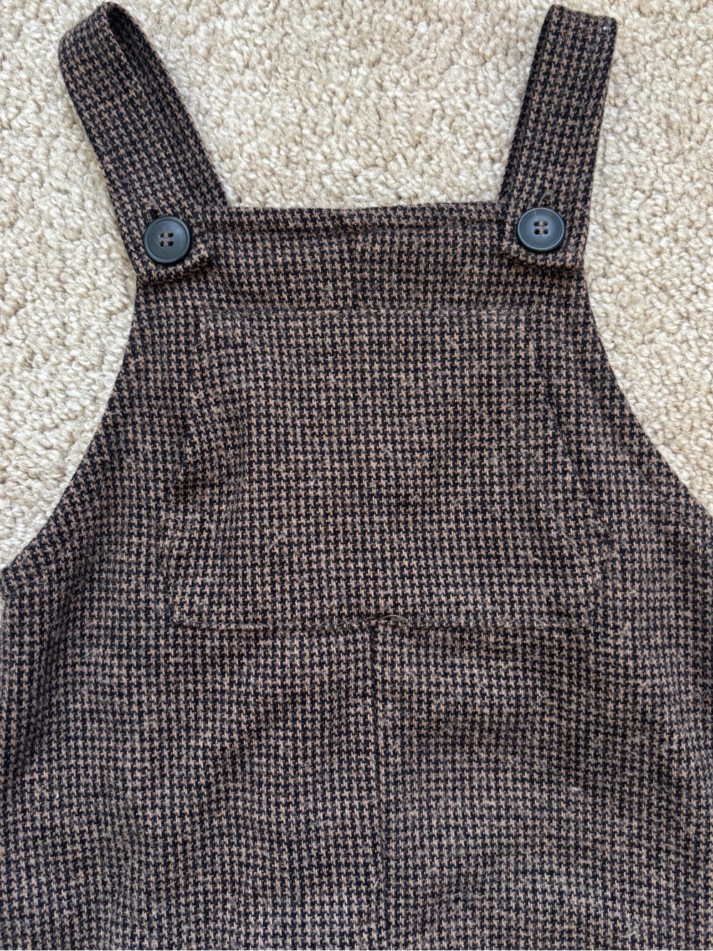 Zara Brown and Black Houndstooth Pinafore overalls
